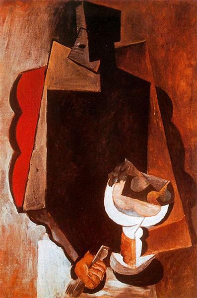 Pablo Picasso Classical Oil Painting Figure With Fruit Dish - Click Image to Close